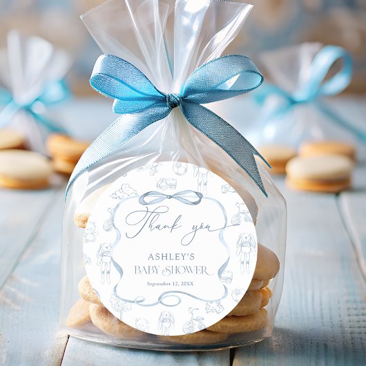 ブルートイレデジュイ子供部屋ベビーシャワーありがとう ラウンドシール