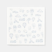 ブルートイレデジュイ子供部屋ベビーシャワー スタンダードカクテルナプキン (正面)