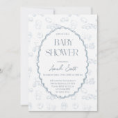 ブルートイレデジュイ赤ちゃんシャワー 招待状 (正面)