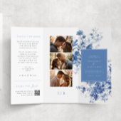 ブルートイレトリフォールド結婚式 プログラム紙シート