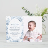 ブルートイレバプテスマサンキューカード写真デザイン 招待状 (スタンド正面)