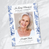 ブルートイレフォトキープサク葬儀記念碑 サンキューカード