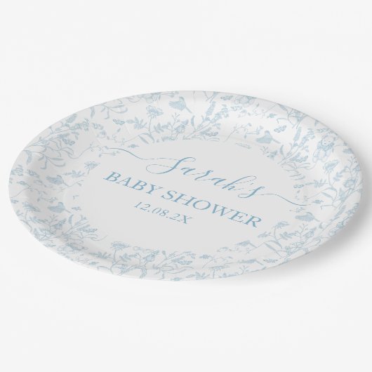 ブルートイレベビーベイビーシャワーボーイ ペーパープレート (アングル)