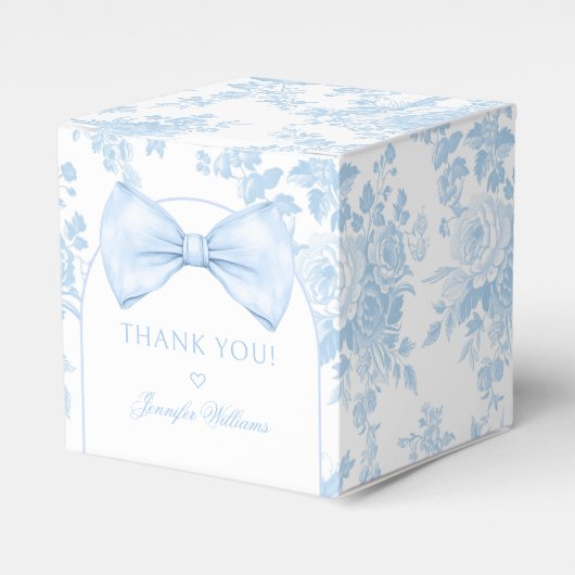 ブルートイレボウタイ男の赤ちゃんシャワーギフト特典ボックス フェイバーボックス (正面サイド)