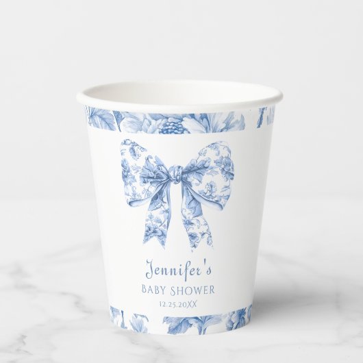 ブルートイレボウヴィンテージベビーシャワー紙カップ 紙コップ (正面)