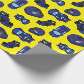 ブルートイレーシングカーとクラッシュヘルメットモータースポーツ ラッピングペーパー (角)