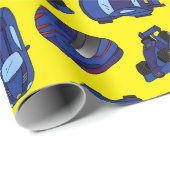 ブルートイレーシングカーとクラッシュヘルメットモータースポーツ ラッピングペーパー (ロールコーナー)