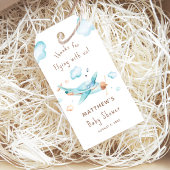 ブルートイ飛行機ボーイベビーシャワーありがとう ギフトタグ