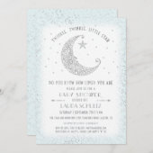 ブルートゥインクルトゥインクルリトルスターベビーシャワー 招待状 (正面/裏面)