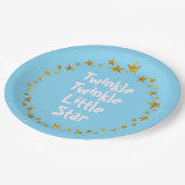ブルートゥインクルリトルスター男の赤ちゃんパーティープレート ペーパープレート (アングル)