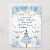 ブルートゥットダークスキンバレリーナスウィート16 招待状 (正面)