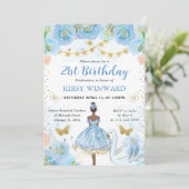 ブルートゥットダークスキンバレリーナ誕生日 招待状 (スタンド正面)