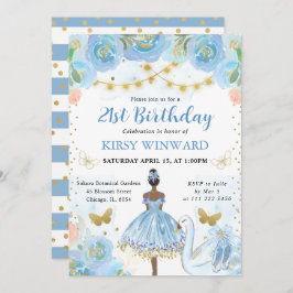 ブルートゥットダークスキンバレリーナ誕生日 招待状