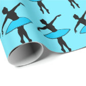 ブルートゥットバレエダンスダンサーバレリーナシルエット ラッピングペーパー (ロールコーナー)