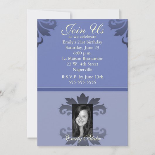 ブルートゥートーンダマスクフォト招待状 招待状 (正面)