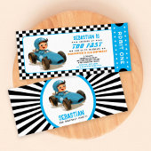 ブルートゥーファーストレーシングカーチケット誕生日 招待状