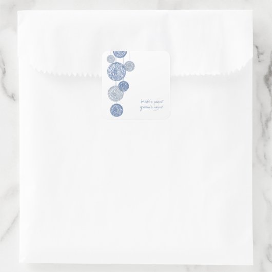 ブルートウィーングローブ結婚ズのステッカー スクエアシール (バッグ)