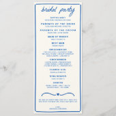 ブルートウ描ズボウ結婚式 プログラム (裏面)