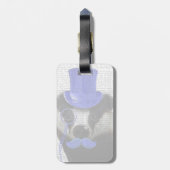 ブルートップハットと口ひげ付きアナグマ ラゲッジタグ (裏面縦)