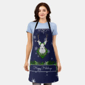 ブルートナカイのクリスマスエプロン エプロン (着用した状態)