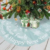 ブルートナカイの森のクリスマスパーソナライズされた フェイクリネンツリースカート