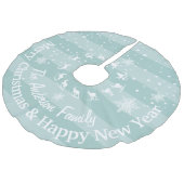 ブルートナカイの森のクリスマスパーソナライズされた フェイクリネンツリースカート (アングル)