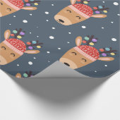 ブルートナカイ素朴キュートお洒落おもしろい ラッピングペーパー (角)