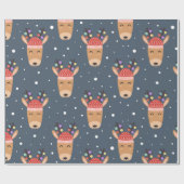 ブルートナカイ素朴キュートお洒落おもしろい ラッピングペーパー (フラット)