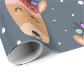 ブルートナカイ素朴キュートお洒落おもしろい ラッピングペーパー (ロールコーナー)