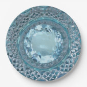 ブルートパズとカットグラス ペーパープレート (正面)