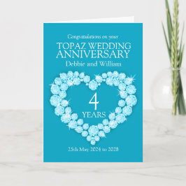 ブルートパーズの結婚記念日名前詳細カード カード