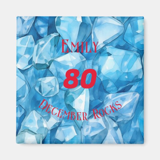 ブルートパーズをテーマにした12月誕生日記念日 マグネット (正面)