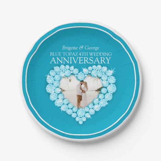 ブルートパーズ4周年記念写真ハート紙プレート ペーパープレート (正面)