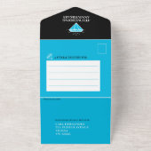 ブルートパーズ4th結婚周年記念パーティー宝石 オールインワン招待状 (外側)