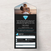 ブルートパーズ4th結婚周年記念パーティー宝石 オールインワン招待状 (内側)