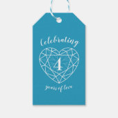 ブルートパ結婚ス周年記念4回目のハートギフトラベル ギフトタグ (正面)