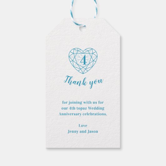 ブルートパ結婚ス周年記念4回目のハートギフトラベル ギフトタグ (裏面)