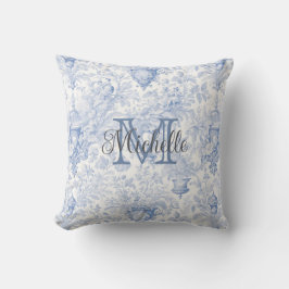 ブルートフランスのワールデジュイモノグラムイニシャル名 クッション