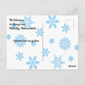 ブルートモダンラクターイン納屋周囲の庭クリスマス  ポストカード (裏面)