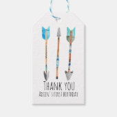 ブルートライバルストライプア感謝してい矢印ユメッセージカード ギフトタグ (正面)