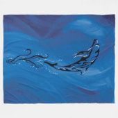 ブルートライバルドルフィン フリースブランケット (正面(横))