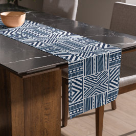 ブルートライバルパターンアート ショートテーブルランナー
