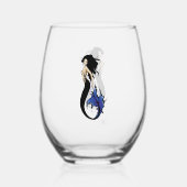 ブルートライバルマーメイド ステムなしワイングラス (正面)