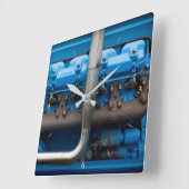 ブルートラクタモータ スクエア壁時計 (傾斜)