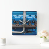 ブルートラクタモータ スクエア壁時計 (ホーム)