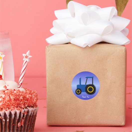 ブルートラクターありがとう ラウンドシール (パーティー)