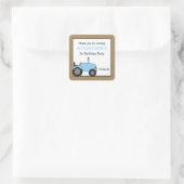 ブルートラクターの誕生日パーティー好意ステッカー スクエアシール (バッグ)