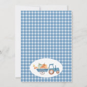 ブルートラクターカボチャと農畜動物の1st誕生日 招待状 (裏面)