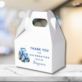 ブルートラクターゲーブルボックステンプレートボーイ誕生日 フェイバーボックス