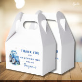 ブルートラクターゲーブルボックステンプレートボーイ誕生日 フェイバーボックス